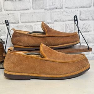 L.L. Bean Cozy Suede Faux Fur Lined Slippers, Loafers, House shoes Size 14